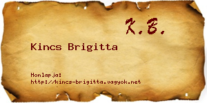 Kincs Brigitta névjegykártya